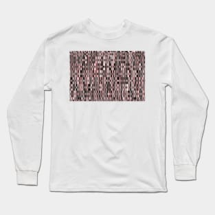 Screen glitch, geometric print, old tv design, abstract tech print Long Sleeve T-Shirt